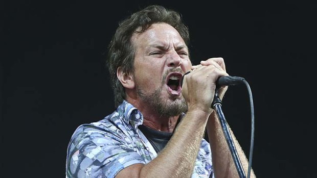 Full flight: Eddie Vedder performing at the Big Day Out.