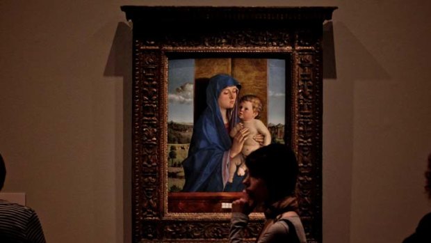 Tight security ... Bellini's Madonna and Child is part of the exhibition, which features paintings from Renaissance masters never before seen in Australia.