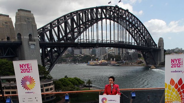 Lord Mayor Clover Moore during the launch of 2012 New Year's Eve at Circular Quay.