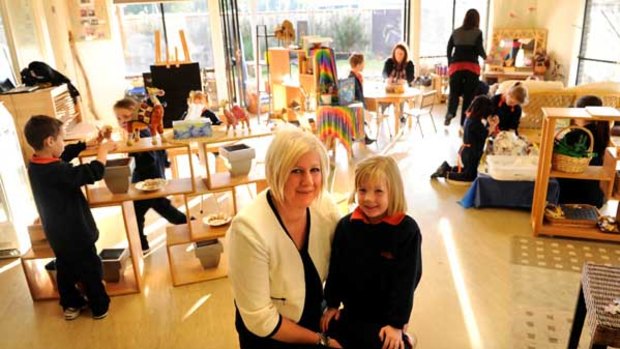Nicole Hee and daughter Jamieson at Little Beacon childcare centre.