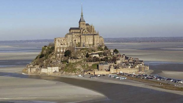 Mont-Saint-Michel, a tourist attraction and UNESCO world heritage site in western France.