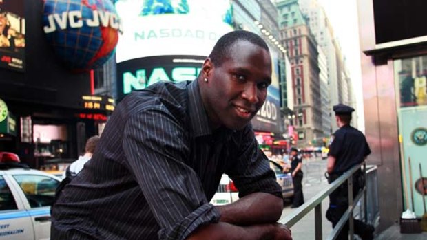 At a crossroads ... Nathan Jawai pictured in New York City.