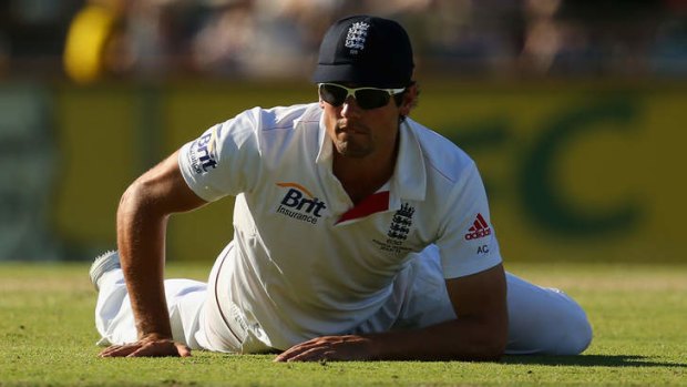 Stewing nicely: Alastair Cook fails to stop another boundary.