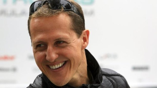 Seven-time formula one champion Michael Schumacher at the Australian Grand Prix in Melbourne in 2011. Schumacher is recovering from head injuries sustained in a skiing accident in December.