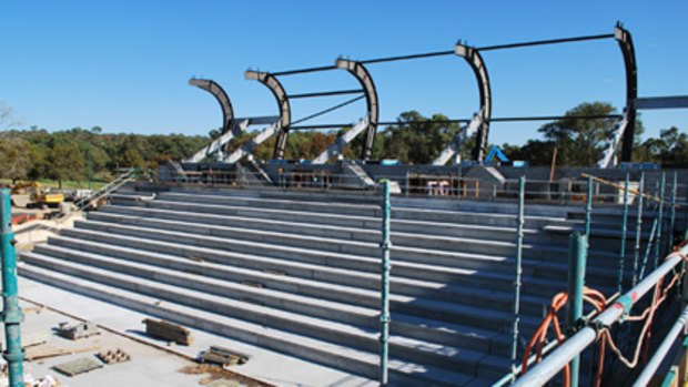 The new stadium at AK Reserve is almost finished, and will replace the crumbling Perry Lakes.