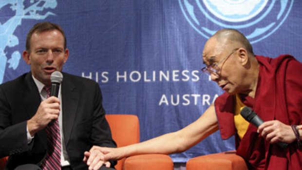 As the Abbott said to the monk... the Opposition Leader with the Dalai Lama yesterday.
