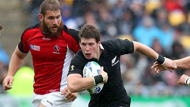 Colin Slade against Canada during New Zealand's final pool game on Sunday.