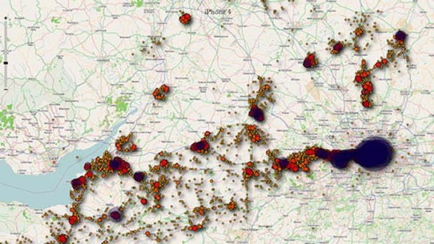 With the iPhone tracker, researchers were able to map out the location data their phones were collecting.