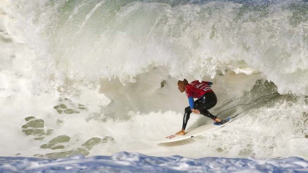 Riding high: Kelly Slater competing in the Quiksilver Pro France.