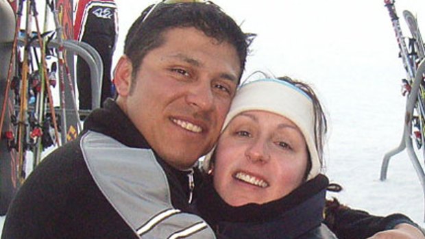Mr Castillo with his wife on holiday.