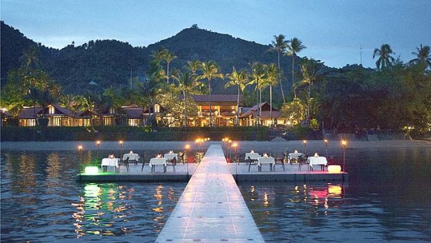 Island nights ... the ocean deck at Le Meridien Koh Samui.