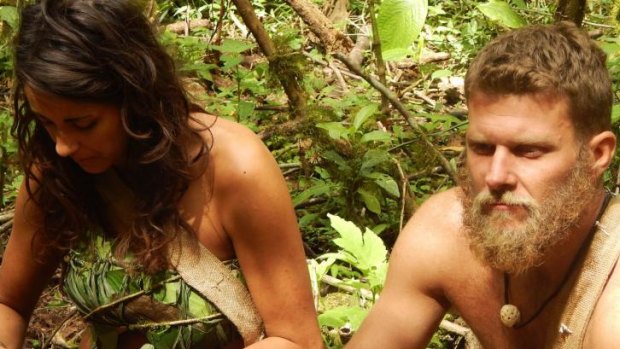 Out in the wilderness without a stitch in <i>Naked and Afraid</i>.