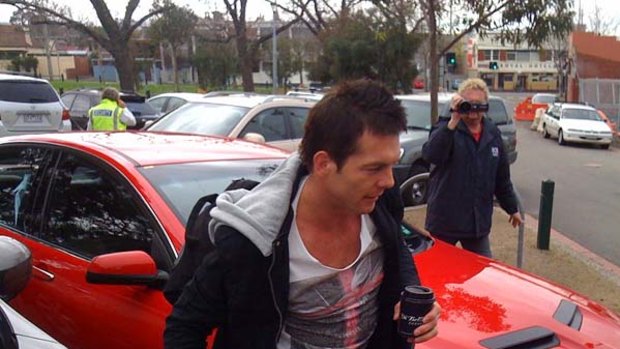 Ben Cousins arrives at Punt Road Oval ahead of his press conference.