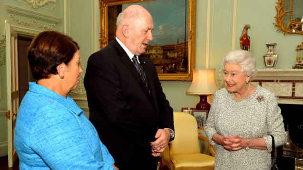 Preparing: Governor-General designate Peter Cosgrove and his wife Lynne meet the Queen.