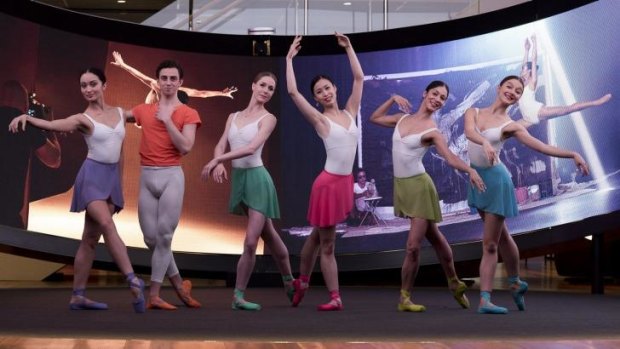 Melbourne dancers Marcus Morelli, (second from left), Ako Kondo (centre, in pink) and Robyn Hendricks (second from right) have been nominated for the 2015 Telstra Ballet Dancer Award.