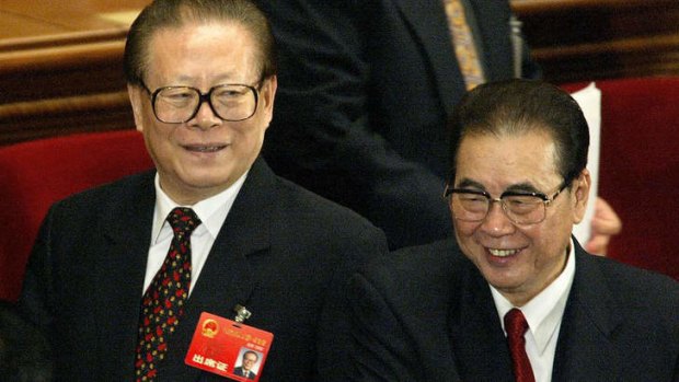 Former Chinese president Jiang Zemin (left) and ex-Prime Minister chairman Li Peng