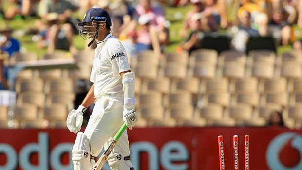 Cracks in The Wall: Rahul Dravid is dismissed yesterday.