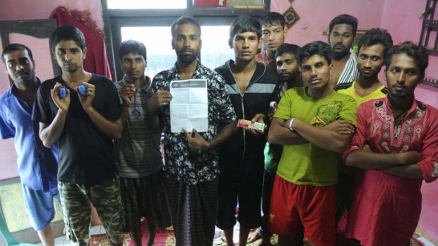 Bangladeshi asylum seekers who were held on Australian ships for five days, before being sent back to their home in West Java on an Australian life-boat.