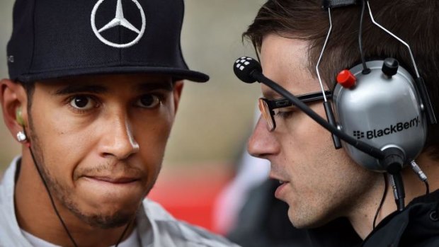 Not happy: British driver Lewis Hamilton.