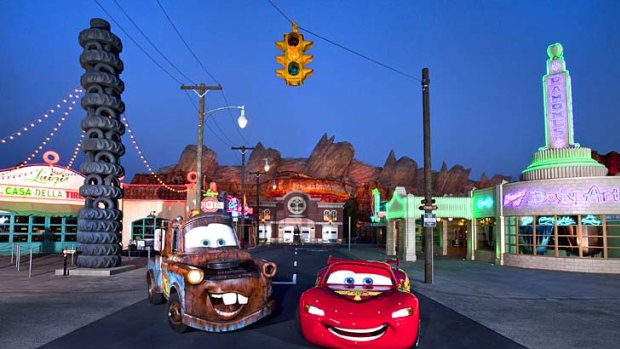 Ride of your life ... Mater and Lightning McQueen are among the stars of Cars Land.