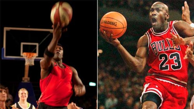 Wendell Sailor, left, says he looks a lot like Michael Jordan, but that's where the similarities end on the basketball court.