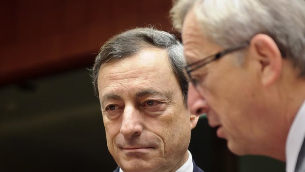 European Central Bank president Mario Draghi (left) with Luxembourg's Prime Minister, Jean-Claude Juncker.