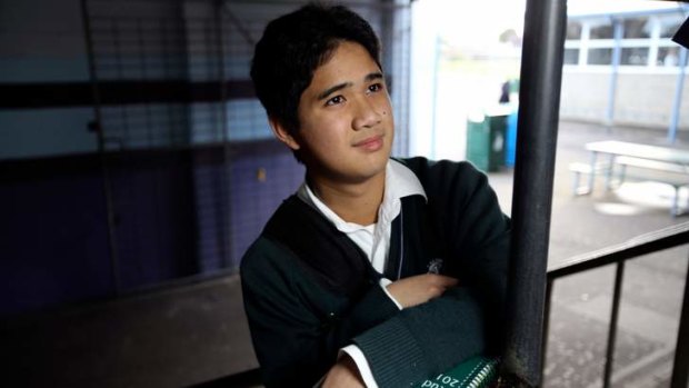 Lalor Secondary College Year 10 student Ron Garcia uses the EMA program which is to be axed.