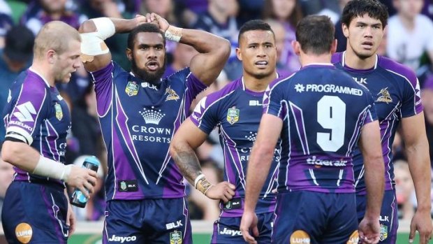 Season over: Melbourne Storm were no match for the hungry Bulldogs.