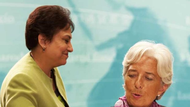 Christine Lagarde and a colleague.