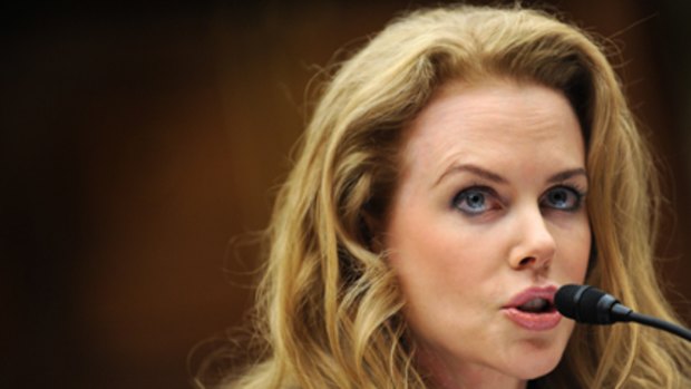 Kidman tells a congressional hearing on violence against women that Hollywood 'probably' portrays women badly.