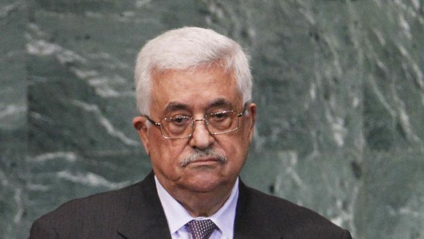 President of the Palestinian Authority Mahmoud Abbas addresses the UN in New York in September 2012.