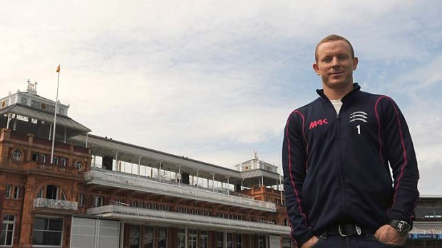 In the right spot: Chris Rogers at Lord's, the home of his county club, Middlesex, after learning of his national call-up.