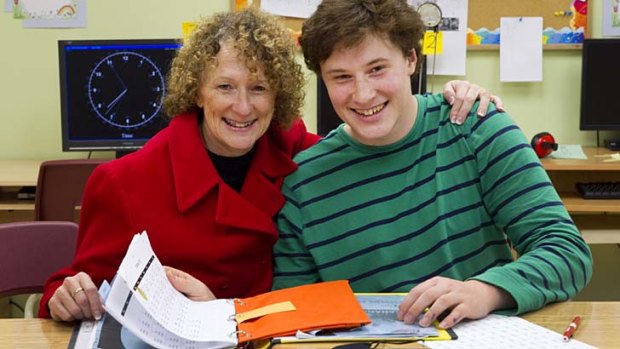Life-changing &#8230; Debra Gilmore, left, says the Arrowsmith Program had a transformative effect on her son Robert, 17.