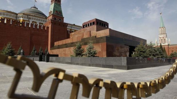 A view of the mausoleum of Soviet state founder Vladimir Lenin in the Red Square, near the Kremlin in central Moscow, May 15, 2013.
