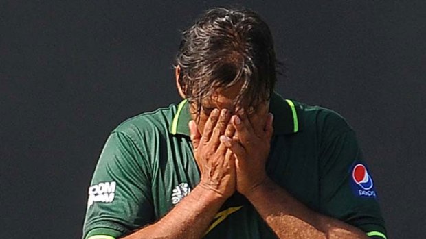 Unlucky bowler Shoaib Akhtar can't hide his disappointment.
