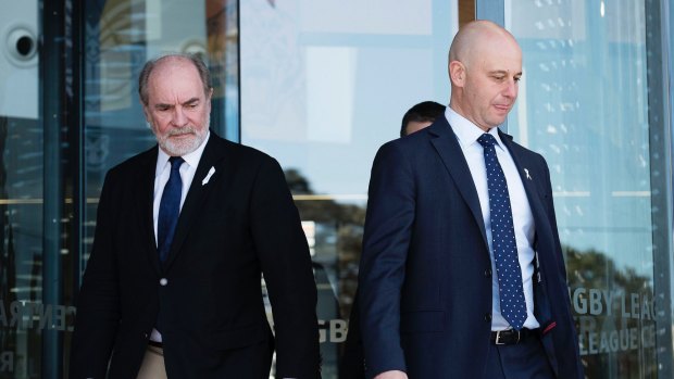 Separation of powers: Australian Rugby League Commission Chairman John Grant and NRL chief executive Todd Greenberg.