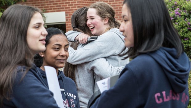 Relief for the year 12 students of Our Lady of Mercy College in Heidelberg after the VCE English exam.