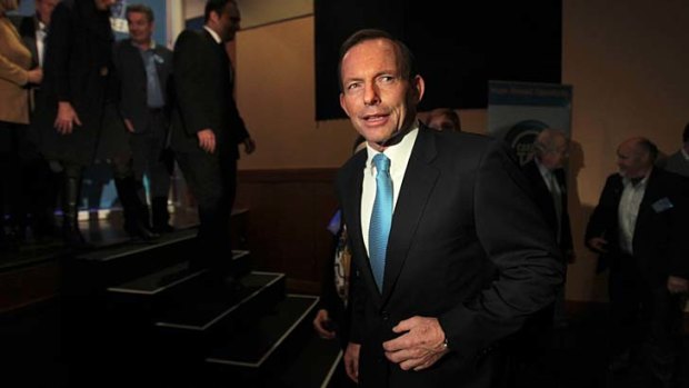 Satisfied &#8230; Tony Abbott, at Parramatta Leagues Club yesterday, said none of his colleagues had specific knowledge of the Slipper matter.
