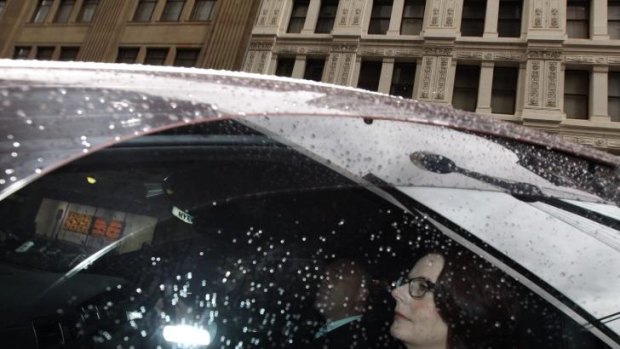'I am, of course, a former prime minister': Julia Gillard arrives at the royal commission. 