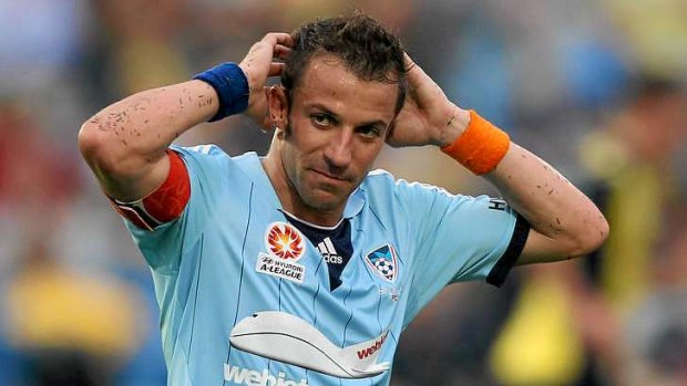 Frustrated: Alessandro Del Piero of Sydney FC.