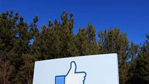 A giant ''like'' icon made popular by Facebook is seen at the company's new headquarters in Menlo Park, California.