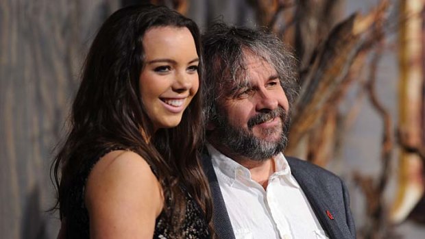 Director Sir Peter Jackson and Katie Jackson arrive for the Hollywood premiere of The Hobbit: The Desolation of Smaug.