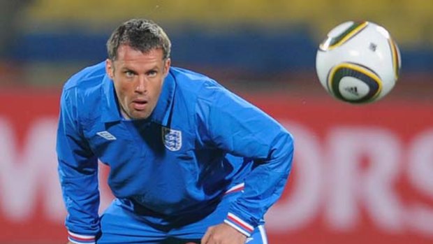 Balls up ... Jamie Carragher says Germany had an advantage over the Socceroos because of the time they have had to practise with the controversial Jabulani ball.