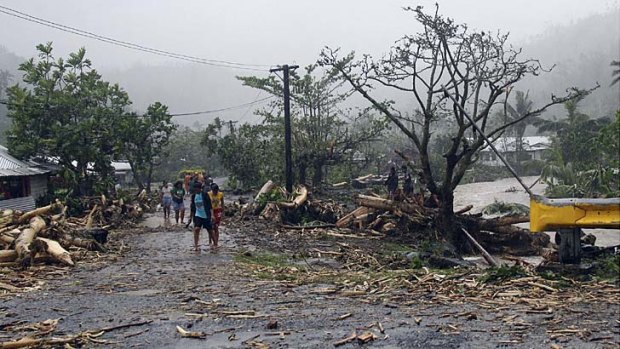 Devastation ... Cyclone Evan's wake in Samoa.