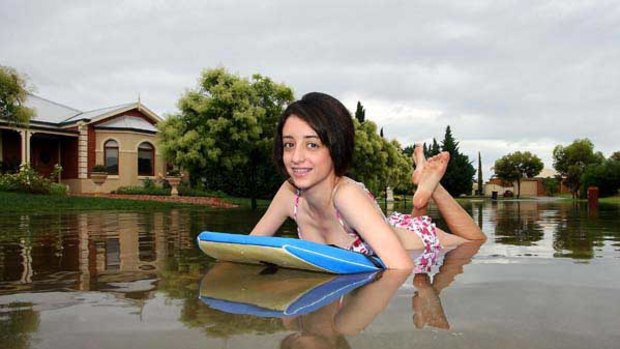 Lauren Piscioneri has some fun in the water in Mildura.