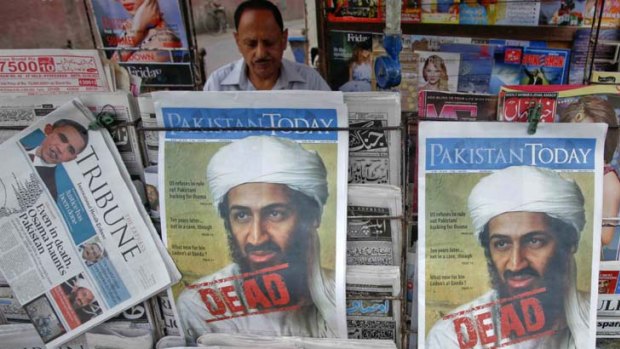 Death in Islamabad ... Newspapers with headlines about the death of Osama bin Laden, after the al-Qaeda leader was killed in May.