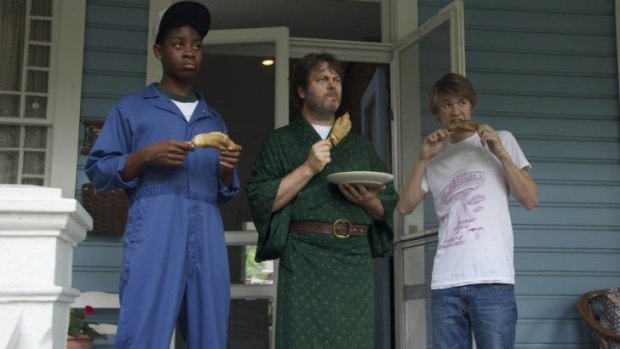 RJ Cyler, Nick Offerman and Thomas Mann in <i>Me and Earl and the Dying Girl</i>. 