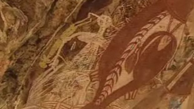 Rare viewing ... some of the recently discovered rock art in the NT.