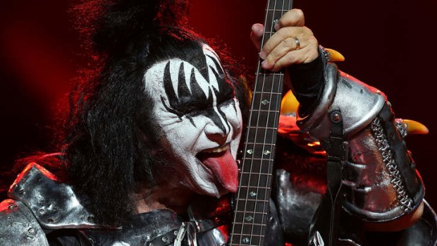 Most voted ... Gene Simmons of KISS performing with Motley Crue in Perth this year.