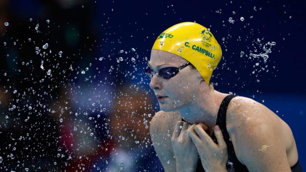 Cate Campbell gets ready for the final of the 50 freestyle, in which she missed the medals